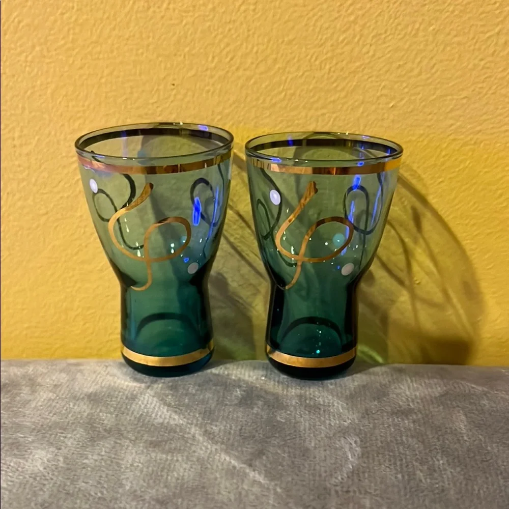 Elegant Blue and Gold Shot Glasses DL13